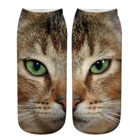 Realistic Cat Face Socks