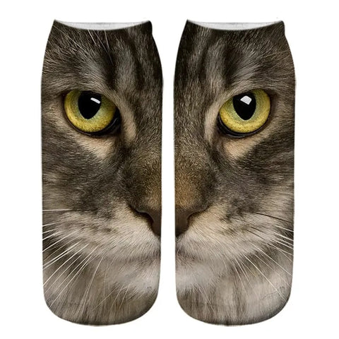 Realistic Cat Face Socks