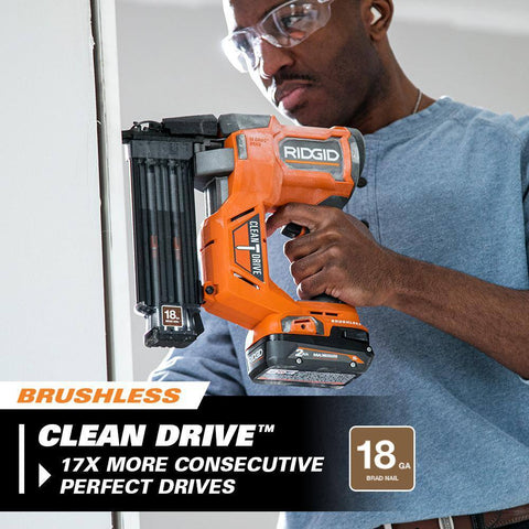 18V Brushless Cordless Nailer Combo Kit with Brad & Finish Nailers, Battery & Charger