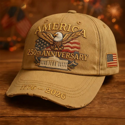 America 250th Anniversary Cap – Patriotic Eagle and Flag Design
