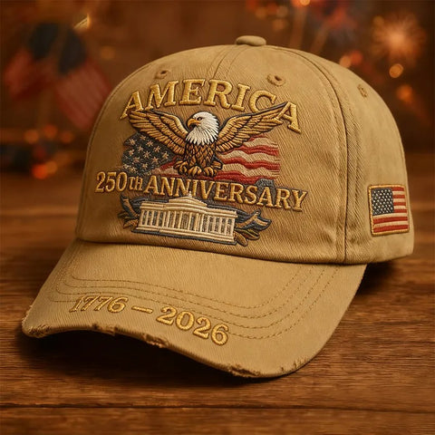 America 250th Anniversary Cap – Patriotic Eagle and Flag Design