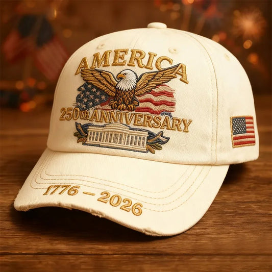 America 250th Anniversary Cap – Patriotic Eagle and Flag Design
