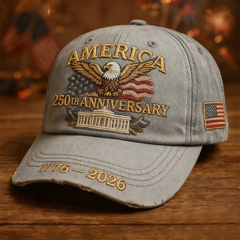 America 250th Anniversary Cap – Patriotic Eagle and Flag Design