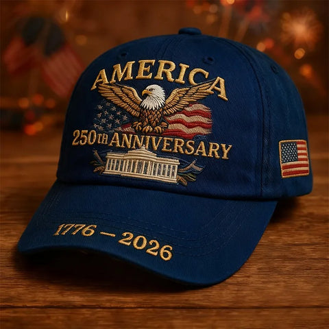 America 250th Anniversary Cap – Patriotic Eagle and Flag Design