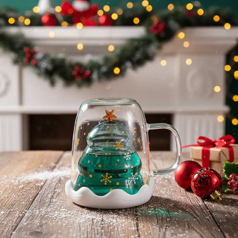 Christmas Snowflake Glass Mug