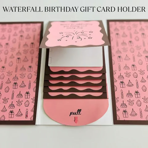 Handmade Waterfall Christmas Gift Card Booklet