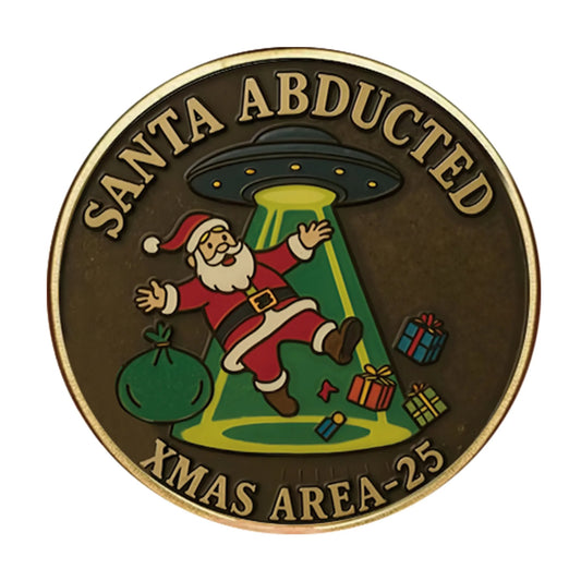 Alien and Santa Christmas Collectible Coin