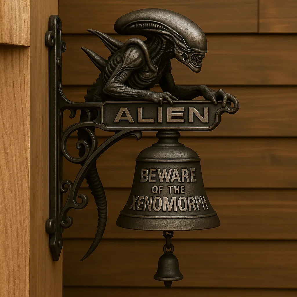Alien Doorbell Xenomorph Retro Metal Doorbell Decoration