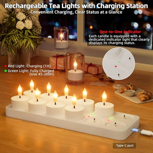 Rechargeable Flameless Tea Lights Candles