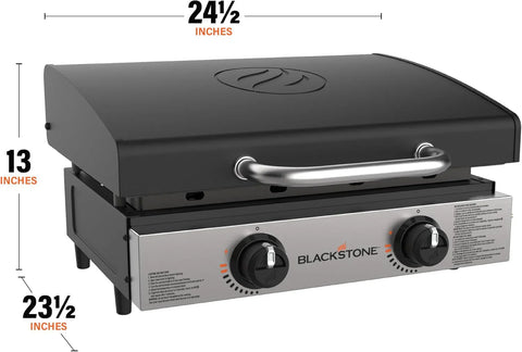 Blackstone 1666 22” Tabletop Griddle with Stainless Steel Faceplate, Powder Coated Steel, Black