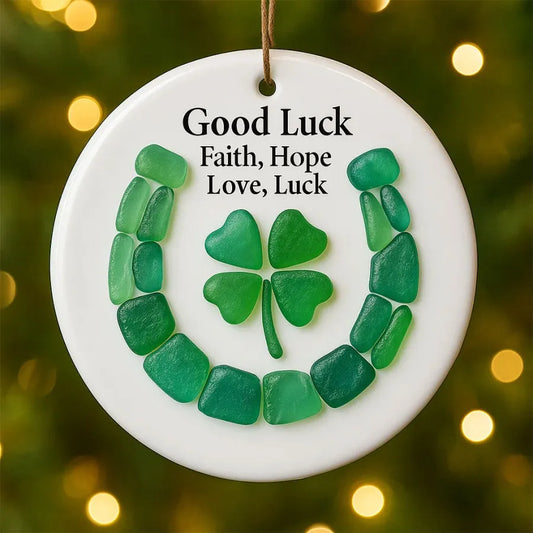 Horseshoe Sea Glass Lucky Charm