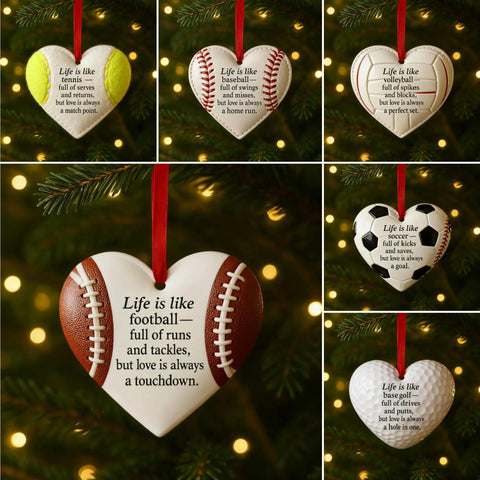 Heart-shaped Baseball Ornaments