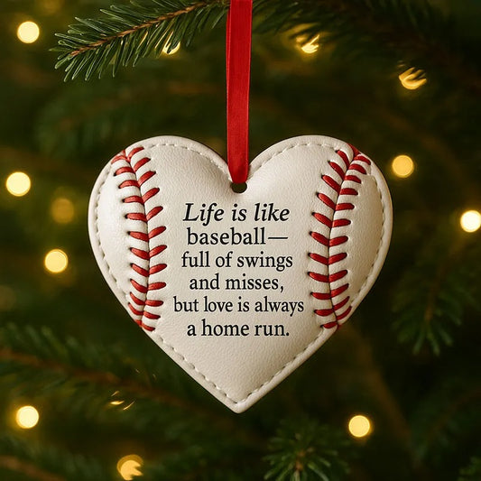 Heart-shaped Baseball Ornaments