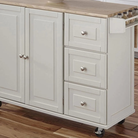 Homestyles Dolly Madison Mobile Kitchen Island Cart, Drop Leaf Breakfast Bar