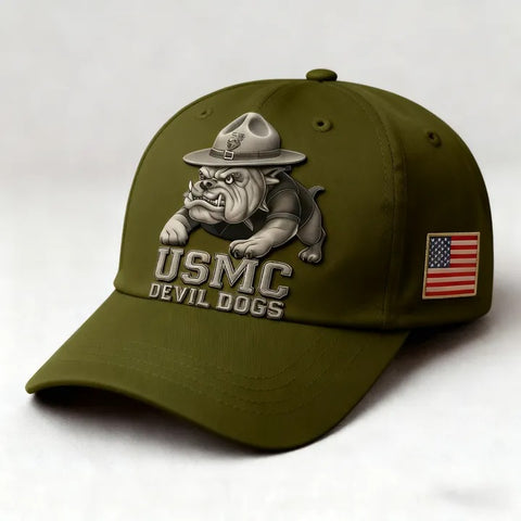 USMC Devil Dog 250th Birthday Printed Casual Cap