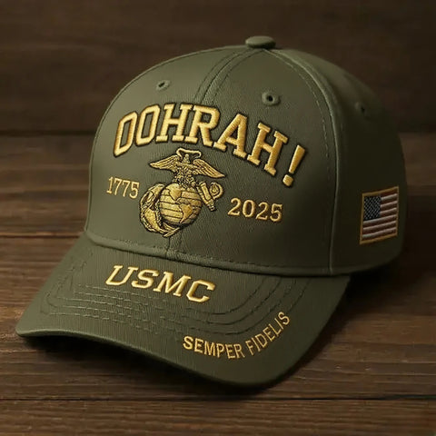 U.S. Marine Corps 250th Anniversary Hat – OOHRAH Edition