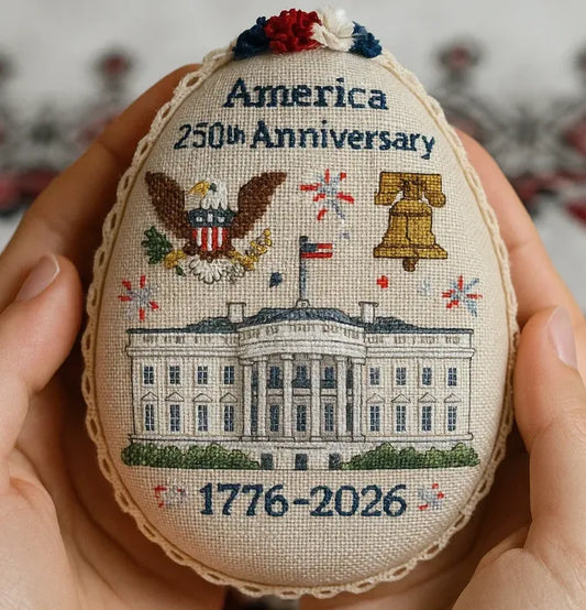 US 250th Anniversary Embroidery Ornament