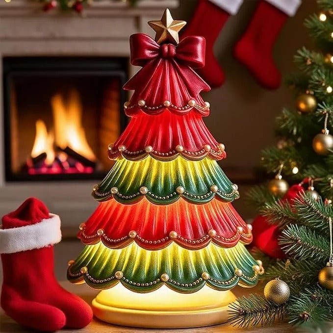 Painted Tabletop Christmas Trees Light