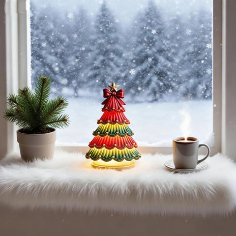 Painted Tabletop Christmas Trees Light