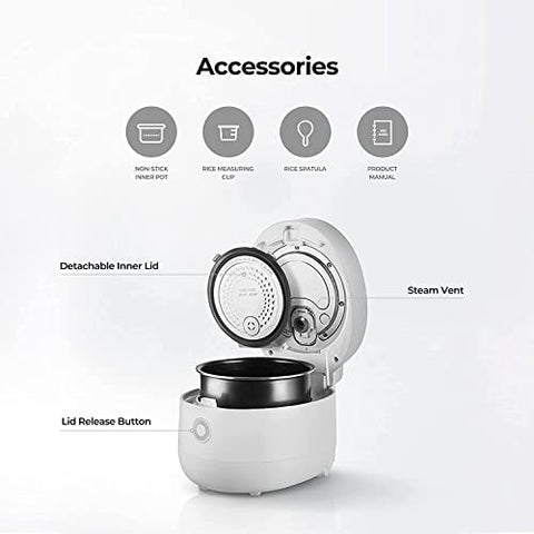CUCKOO 6-Cup (Uncooked) Micom Rice Cooker Nonstick Inner Pot | White