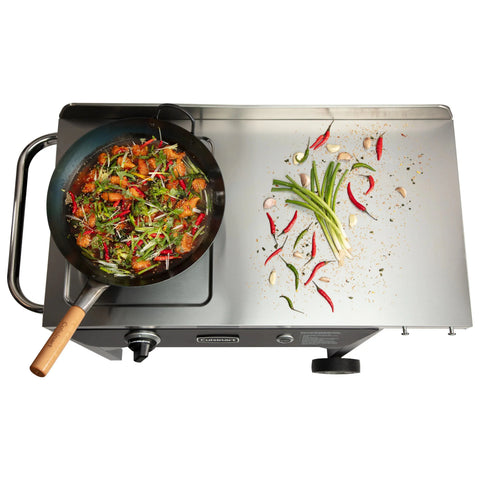 Cuisinart 锟斤拷 Outdoor Wok Station, 50,000 BTU Propane Outdoor Wok Burner w Prep Table, 14锟芥�锟斤拷 Carbon Steel Wok for Stir Fry, Searing, BBQ 锟斤拷 Black