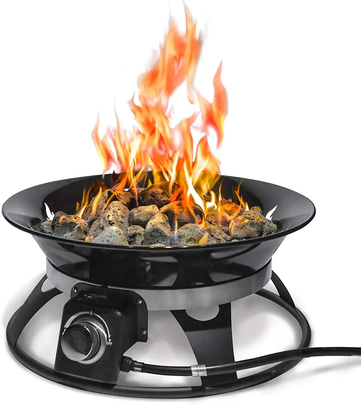 Portable Propane Fire Pit, 21-inch, 58,000 BTU with Fire Pit Cover & Carry Kit, Smokeless Gas Firebowl