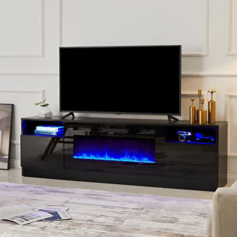 Fireplace TV Stand with 36" Electric Fireplace, LED Light Entertainment Center