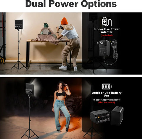 D50 LED Video Light Panel Lights 15.4", 2 Packs 45W 3000K-8000K Bi-Color Dimmable Photography Lighting, CRI 96+ Videography Lighting for Video Shooting/Gaming/Live Stream/Studio/Film