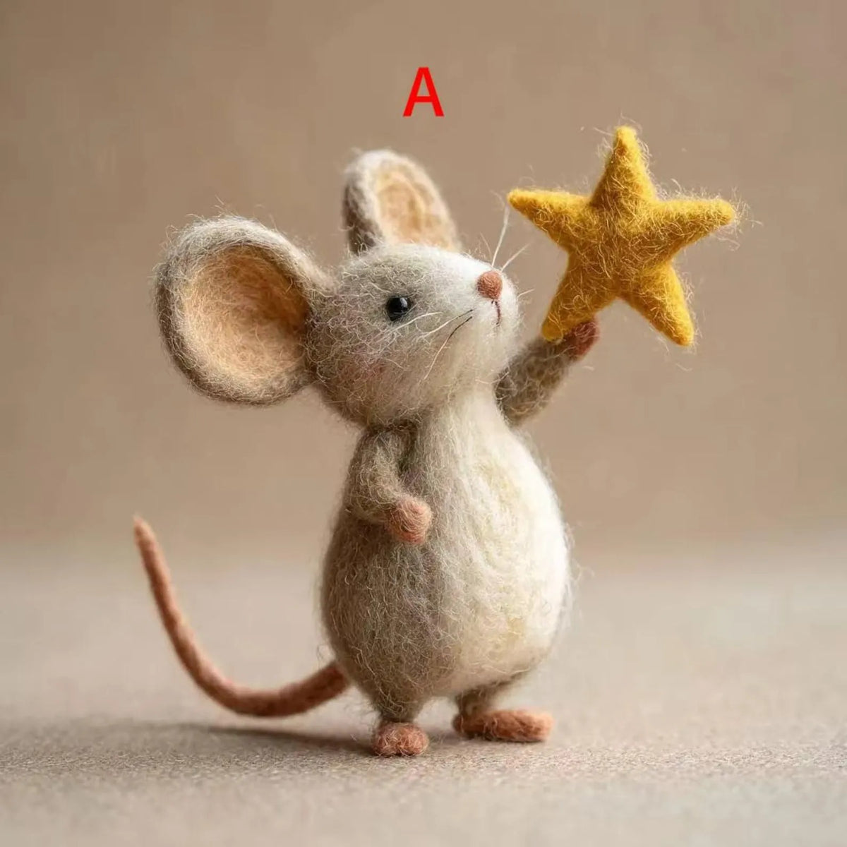 Charming Handmade Felt Mouse with Star
