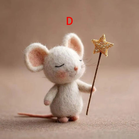 Charming Handmade Felt Mouse with Star