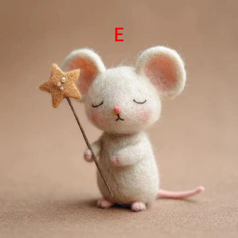 Charming Handmade Felt Mouse with Star