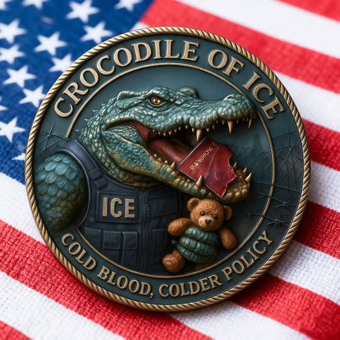 CROCODILE OF ICE – Freedom Over Fear Challenge Coin