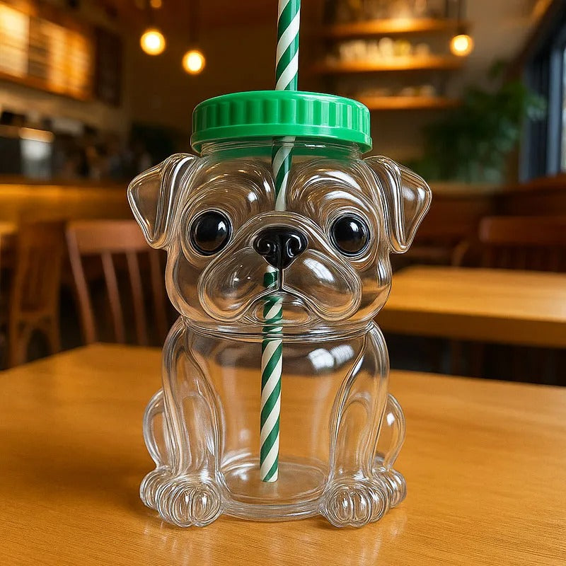 Cute Pug Glass Cup