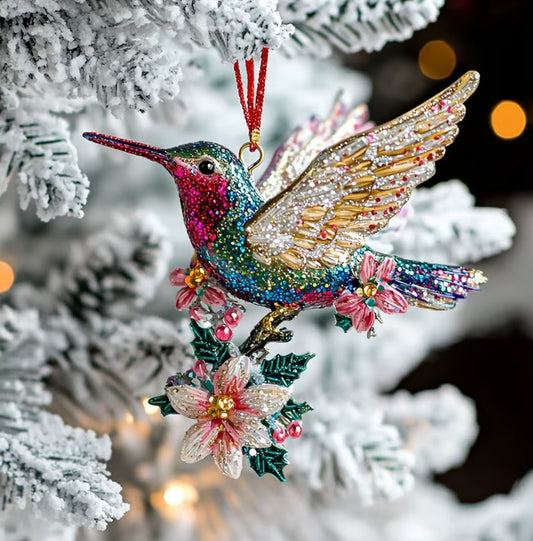 Hummingbird Christmas Ornament – Glittering Holiday Decoration