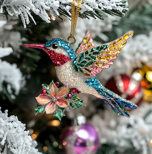 Hummingbird Christmas Ornament – Glittering Holiday Decoration