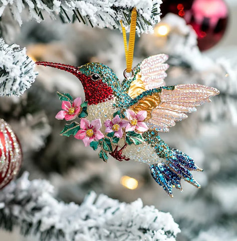 Hummingbird Christmas Ornament – Glittering Holiday Decoration
