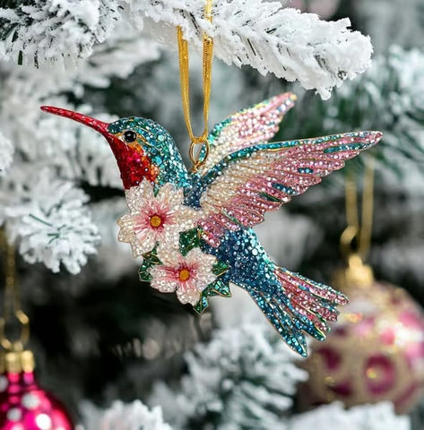 Hummingbird Christmas Ornament – Glittering Holiday Decoration