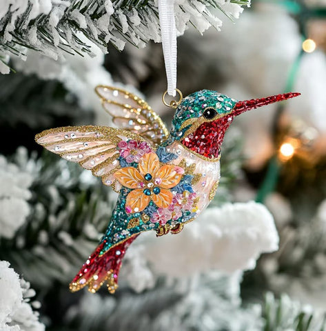 Hummingbird Christmas Ornament – Glittering Holiday Decoration