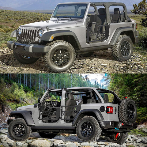 Off Road Safari Tubular Doors Compatible with 2018-2023 Wrangler JL 4 Door �� Set of 4 Fat Tube Half Doors for Adventure