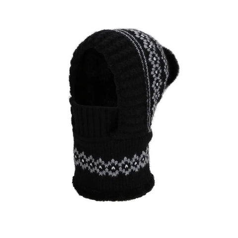 Women's Winter Knitted Hat with Face Mask & Neck Warmer