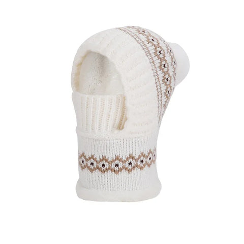 Women's Winter Knitted Hat with Face Mask & Neck Warmer