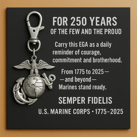 USMC 1775–2025 EGA 250 Years Commemorative Keychain