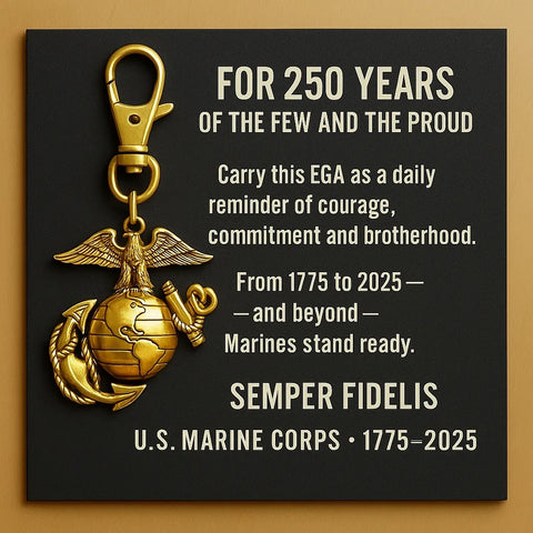 USMC 1775–2025 EGA 250 Years Commemorative Keychain