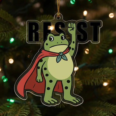 Resist Frog Ornament