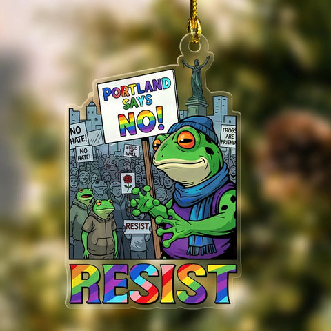 Resist Frog Ornament