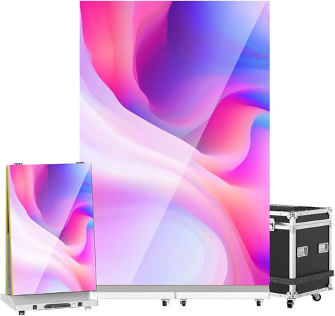 80" P1.86 Flexible Spliceable LED Poster Display – USB Plug-and-Play, Mobile & PC Remote Control, Digital Signage Advertising Screen (Silver, 1-Pack)