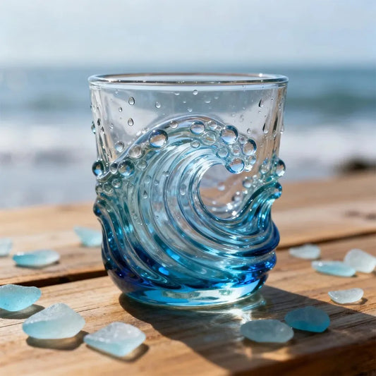 Unique Handcrafted Sea Glass Ocean Wave Mug