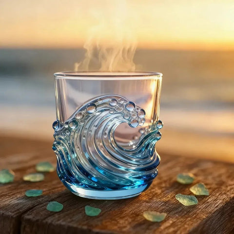 Unique Handcrafted Sea Glass Ocean Wave Mug