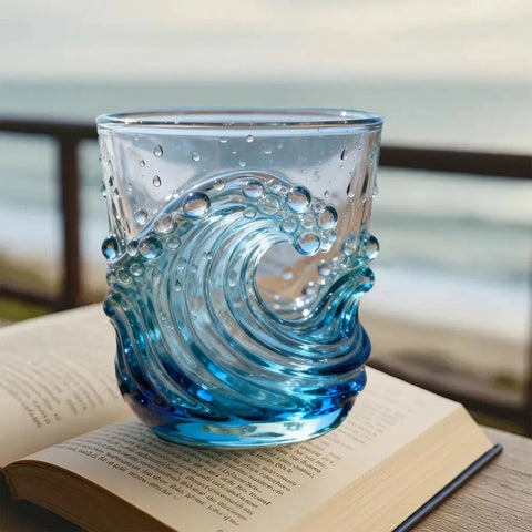 Unique Handcrafted Sea Glass Ocean Wave Mug