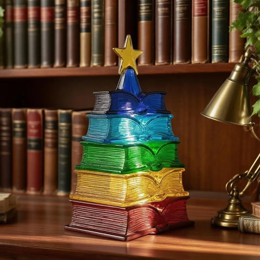 Rainbow Book Light - Stacked Christmas Tree